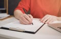 Business woman working with documents in office