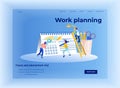 Work Planning and Time Management Landing Page Royalty Free Stock Photo