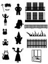 Work, Pleasure & fantasy - Vector silhouettes