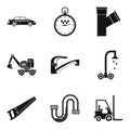 Work position icons set, simple style