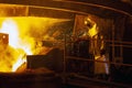 Work process in metallurgical at manufacture steel plant