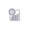 Work productivity growth icon, line vector