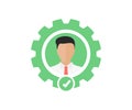 Work Productivity Human skills, ability, job, icon. Glyph icon, check. Human resource. Businessman sign symbol icon.