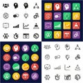 Work Productivity Icons All in One Icons Black & White Color Flat Design Freehand Set