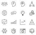 Work Productivity Icons Thin Line Vector Illustration Set