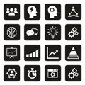 Work Productivity Icons White On Black