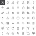 Work productivity outline icons set