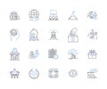 Work proficiency line icons collection. Efficiency, Skills, Competence, Expertise, Aptitude, Performance, Proficiency