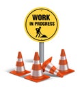 Work in progress Sign in White Background Royalty Free Stock Photo