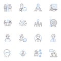 Work and regulation line icons collection. Compliance, Labor, Employment, Rules, Safety, Benefits, Standards vector and