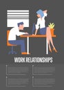 Work relationships banner with businesspeople