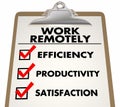 Work Remotely Advantages Checklist