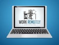 Work Remotely concept - stay at home and work - jobs for freelancers