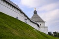 Restoration of the fortress walls of the ancient Kremlin in Kazan, Russia