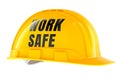Work Safe, hard hat. 3D rendering Royalty Free Stock Photo