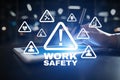 Work Safety Concept on the virual screen. Royalty Free Stock Photo