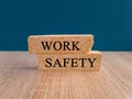 Work Safety symbol. Concept words \' Work Safety \' on brick blocks Royalty Free Stock Photo