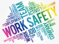 Work Safety word cloud collage with terms such as employee Royalty Free Stock Photo