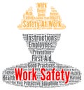 Work safety word cloud Royalty Free Stock Photo