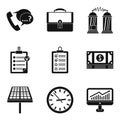 Work schedule icons set, simple style