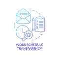 Work schedule transparency blue gradient concept icon