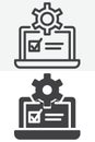 Work settings line and solid vector icon set Royalty Free Stock Photo