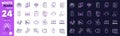 Work, Sick man and Swipe up line icons for website, printing. For design. Vector