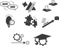 Work skill icon set, task icon, work process icon set Royalty Free Stock Photo