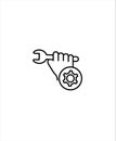 Work skill icon,vector best line icon,hand with setting icon.