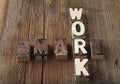 Work Smart in rustic letters