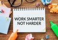 Work Smarter Not Harder Concept written on office table Royalty Free Stock Photo