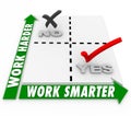 Work Smarter Vs Harder Matrix Choice Better Efficiency Productivity Royalty Free Stock Photo