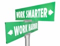 Work Smarter Vs Harder Two 2 Signs