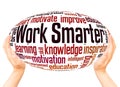 Work Smarter word cloud hand sphere concept Royalty Free Stock Photo