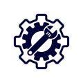 spanner, repair, wrench, industry, screwdriver, gear, settings, equipment, service, maintenance, work tool blue color icon