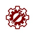 spanner, repair, wrench, industry, screwdriver, gear, settings, equipment, service, maintenance, work tool maroon color icon