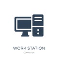 work station icon in trendy design style. work station icon isolated on white background. work station vector icon simple and