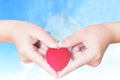 World Heart Day Concept: red heart background Royalty Free Stock Photo