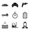 Work studio icons set, simple style