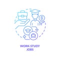 Work study jobs blue gradient concept icon Royalty Free Stock Photo