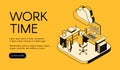 Work time and office workplace vector illustration