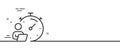 Work timer line icon. Task stopwatch time sign. Vector