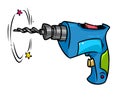 Work tool Drill cartoon illustration