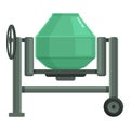 Work tool mixer icon cartoon vector. Concrete machine Royalty Free Stock Photo