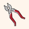 Work tool pliers theme elements vector,eps