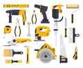 Work tools set, construction, carpentry, woodwork vector