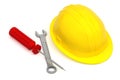 Work tools and hardhat isolated