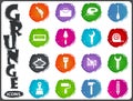 Work tools icons set in grunge style Royalty Free Stock Photo