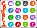 Work tools icons set in grunge style Royalty Free Stock Photo