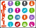 Work tools icons set in grunge style Royalty Free Stock Photo